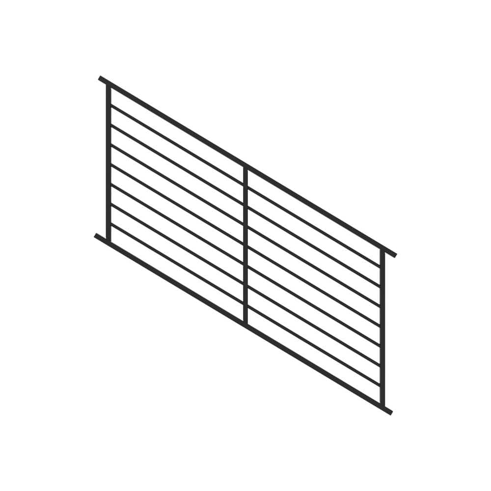FORTRESS Fe26 Axis 34 in. H x 6 ft. W Black Steel Stair Panel Pre-Assembled Railing Kit (1)