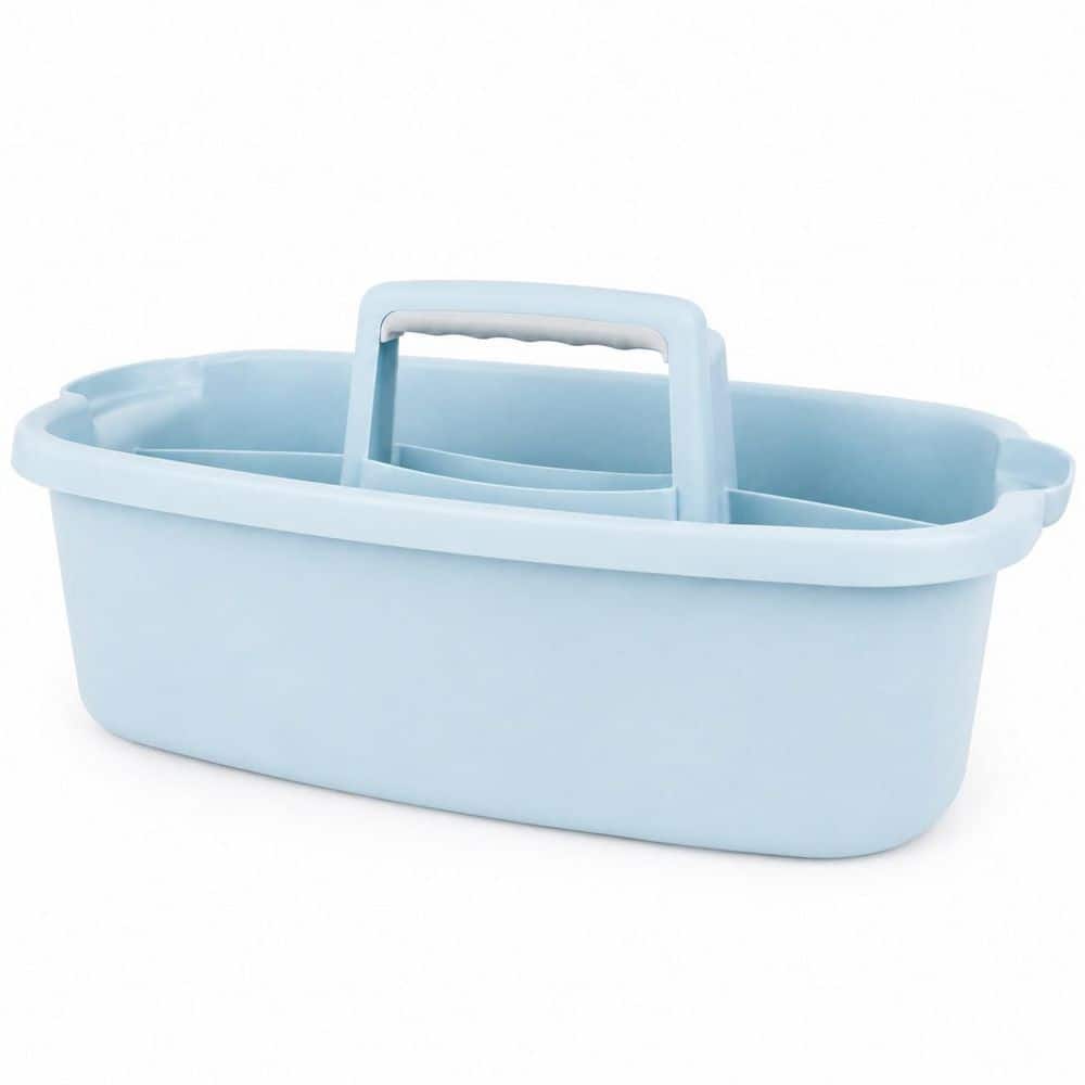 Unbranded Single Pack Brushed Nickel Plastic Portable Shower Caddy Basket Organizer with Carry Handle for Bathroom and Dorm (1)