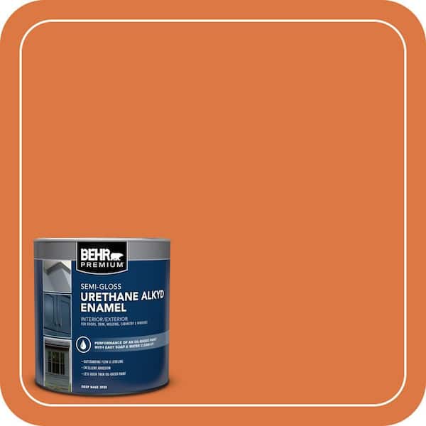 BEHR PREMIUM 1 qt. #P210-7 Japanese Koi Semi-Gloss Enamel Urethane Alkyd Interior/Exterior Paint (2)
