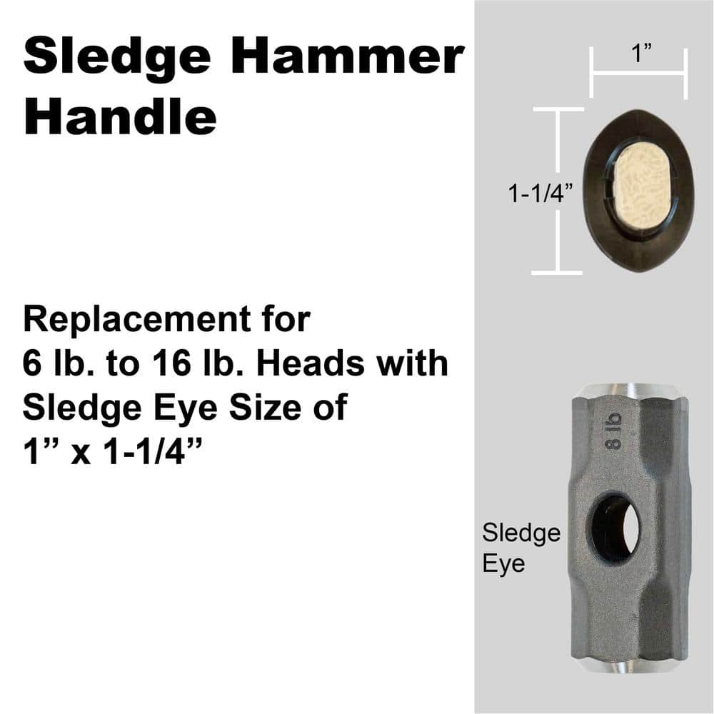 PRIVATE BRAND UNBRANDED 34 in. Sledge Fiberglass Replacement Handle (4)