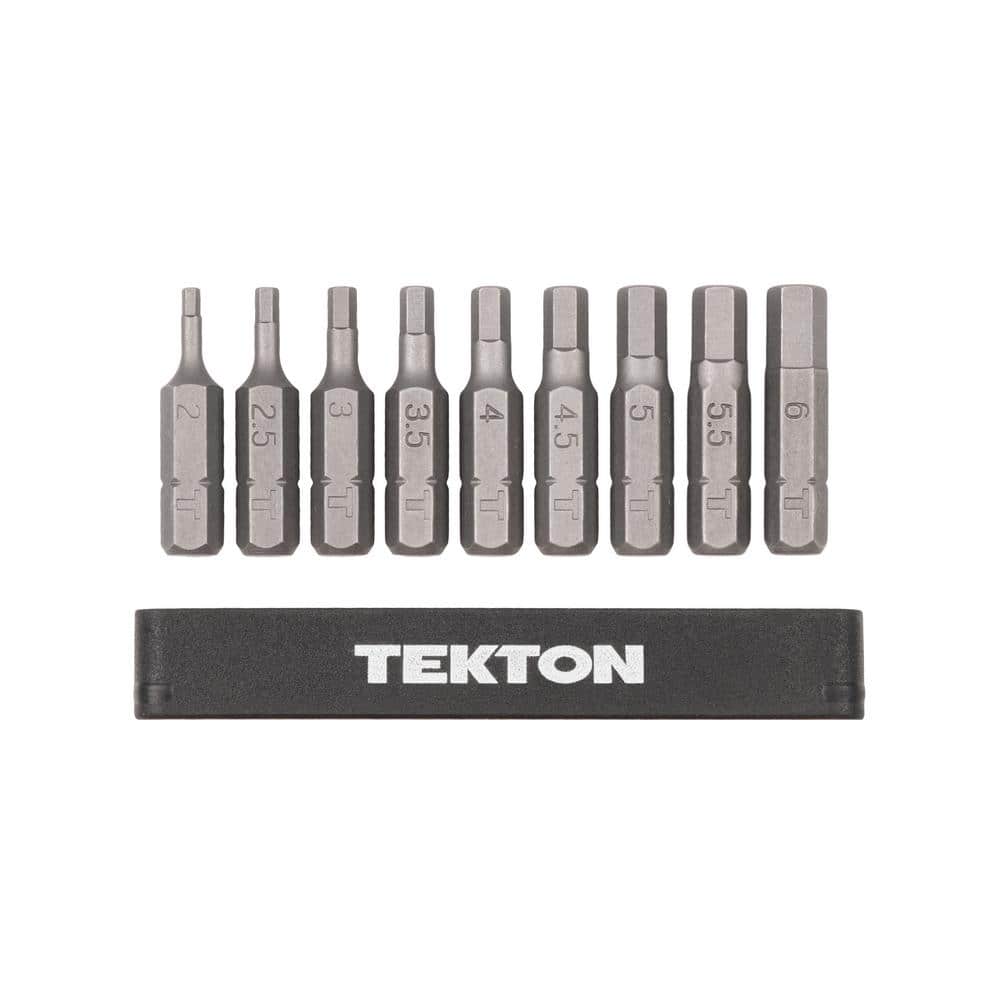 TEKTON 1/4 in. Metric Hex Bit Set with Rail (2 mm to 6 mm) (3)