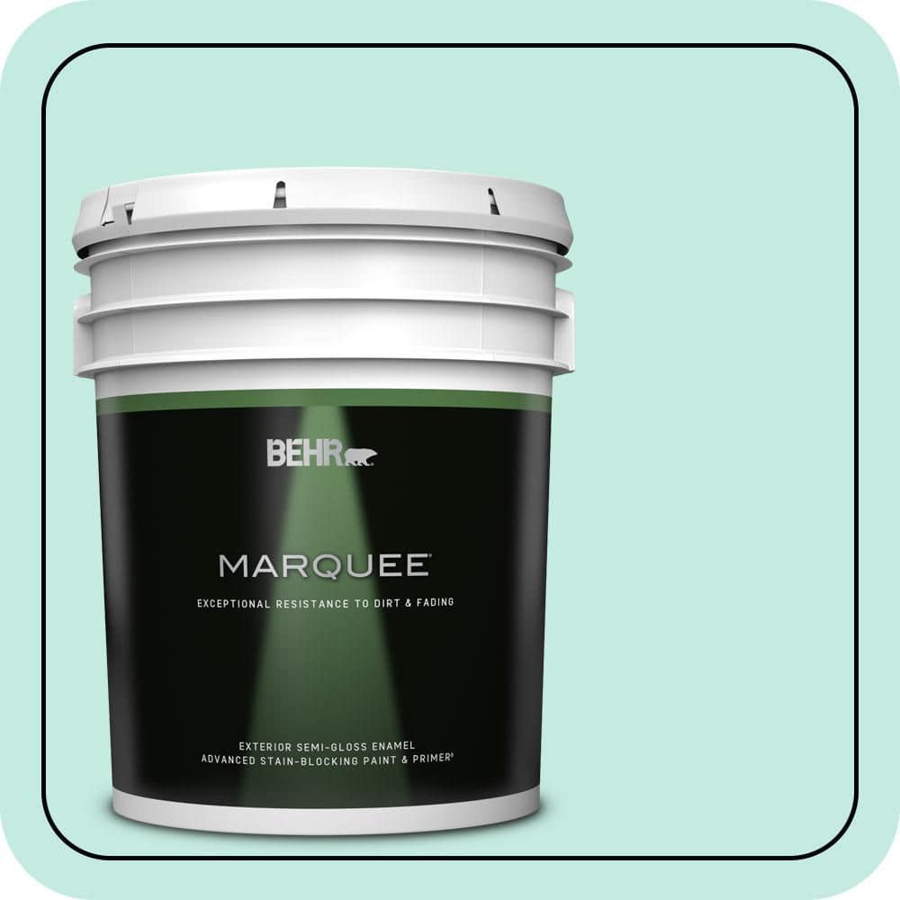 BEHR MARQUEE 5 gal. #P440-2 Clear Aqua Semi-Gloss Enamel Exterior Paint & Primer