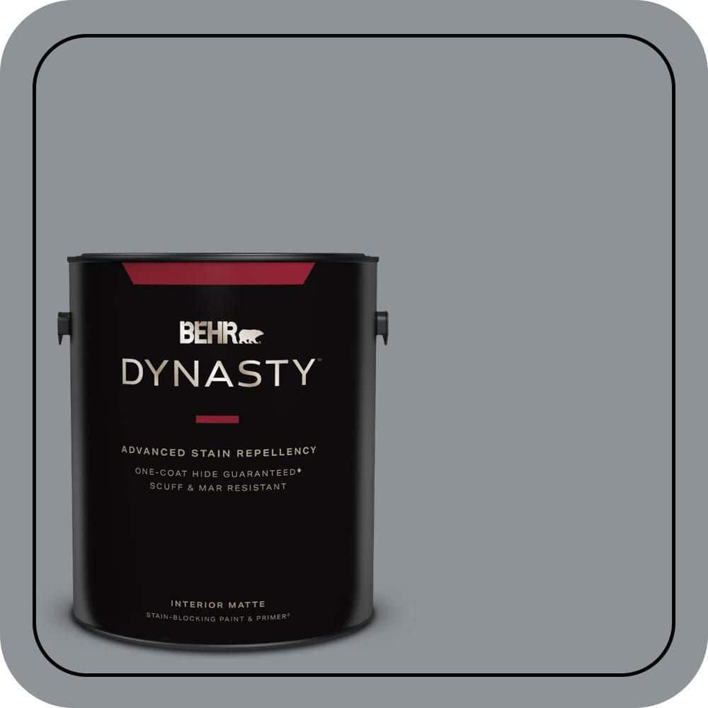 BEHR DYNASTY 1 gal. #PPU18-04 Dark Pewter One-Coat Hide Matte Interior Stain-Blocking Paint & Primer