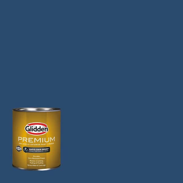 Glidden Premium 1 qt. PPG1160-7 Blue Tang Satin Exterior Latex Paint (2)