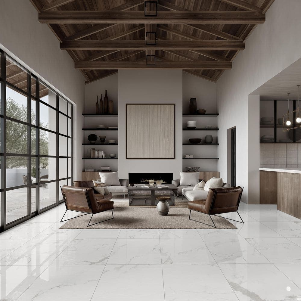 Home Decorators Collection Carrara 24 in. x 24 in. Polished Porcelain Floor and Wall Tile (4 sq. ft./Each) (3)