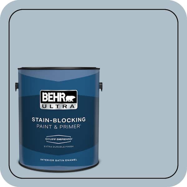 BEHR ULTRA 1 gal. #570E-3 Liberty Gray Extra Durable Satin Enamel Interior Paint & Primer