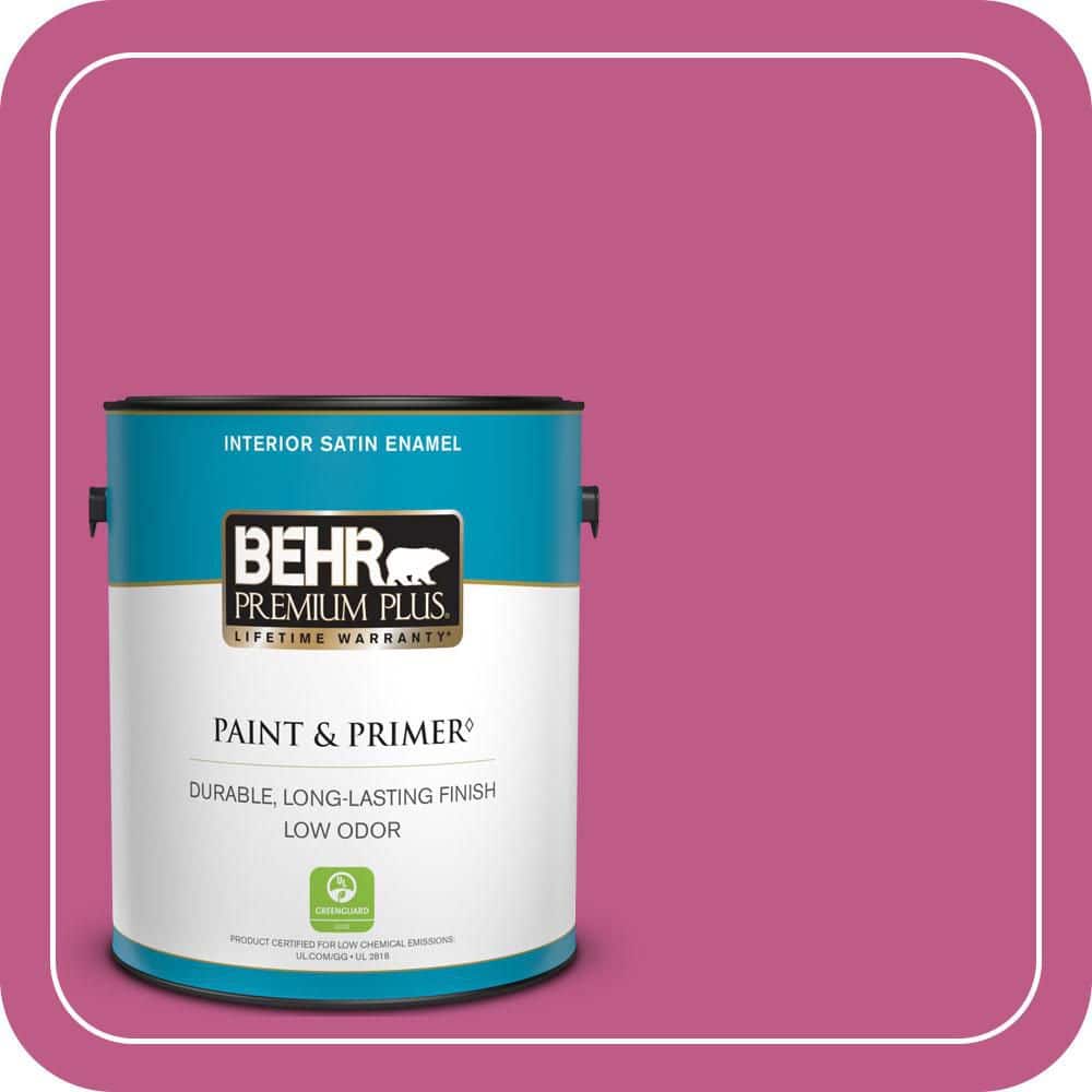 BEHR PREMIUM PLUS 1 gal. #P120-5 Beauty Queen Satin Enamel Low Odor Interior Paint & Primer