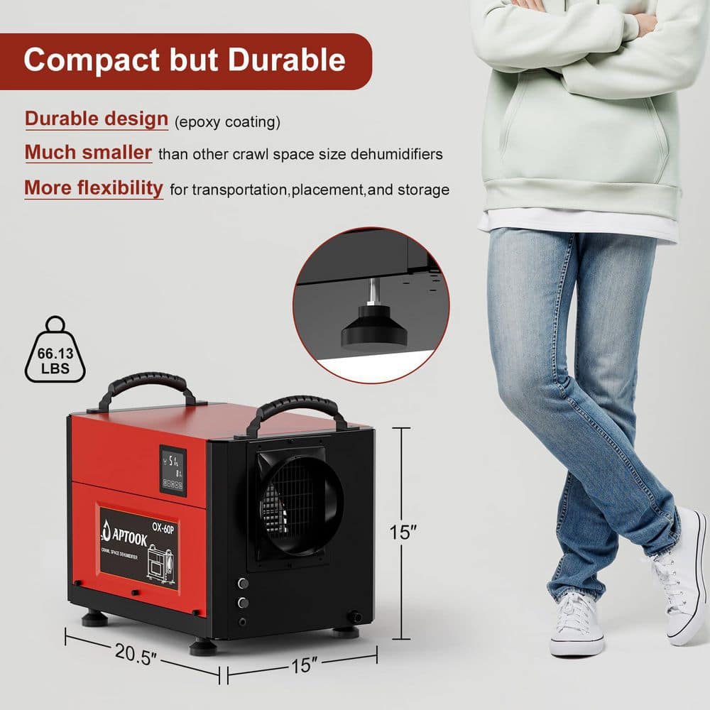 Edendirect 110 pt. 2,000 sq. ft. Bucketless Commercial Dehumidifier in Reds/Pinks with Auto Defrost (2)