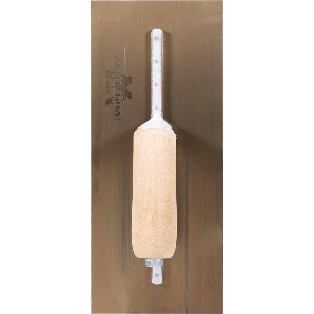 MARSHALLTOWN 5 in. x 12 in. Curry Style Golden Stainless Steel Trowel with Camel Back Wood Handle (2)