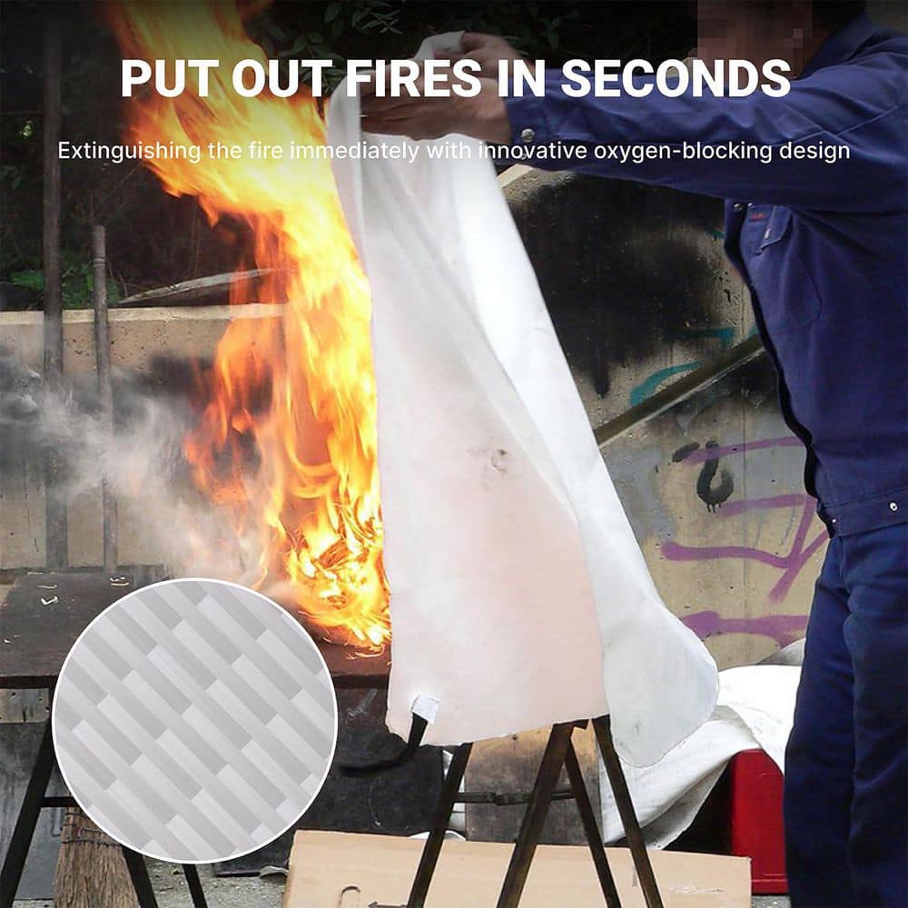 Ahfiwaso Flame Retardant Fiberglass Fire Blanket Emergency Fire Safety Cloth Suppression Towel 40x40 in. (3)