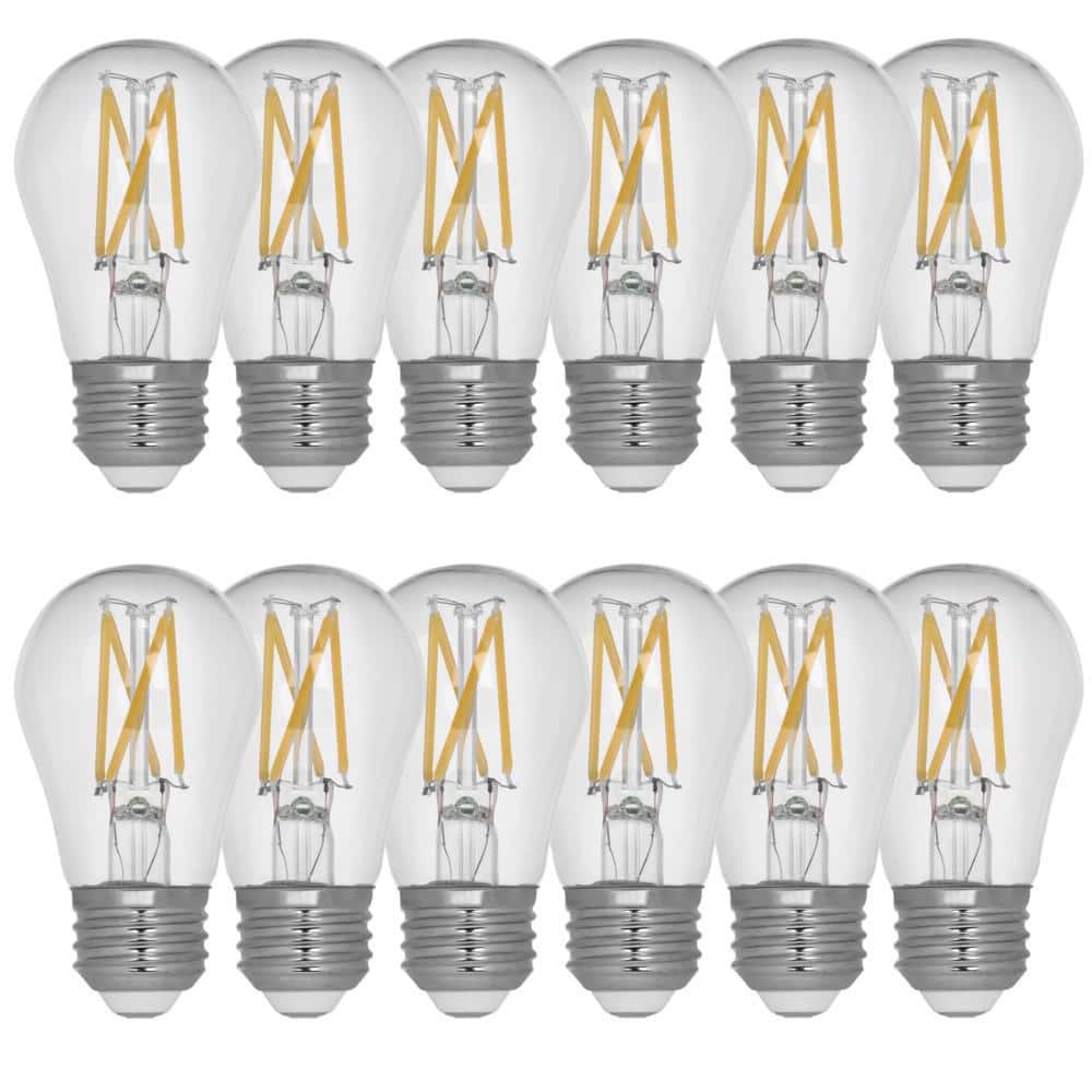 Feit Electric 40-Watt Equivalent A15 Dimmable Filament CEC 90+ CRI Clear Glass LED Ceiling Fan Light Bulb Soft White 2700K (12-Pack)