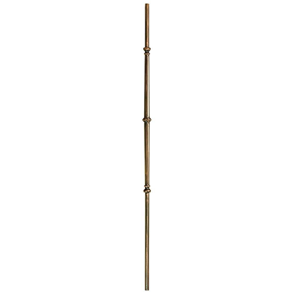 WM Coffman 44 in. x 5/8 in. Oil Rubbed Copper Round Venetian Fluted Bar with Knuckle Hollow Iron Baluster