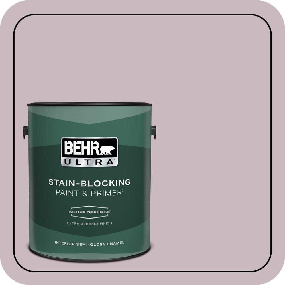 BEHR ULTRA 1 gal. #690E-3 Iris Pink Extra Durable Semi-Gloss Enamel Interior Paint & Primer