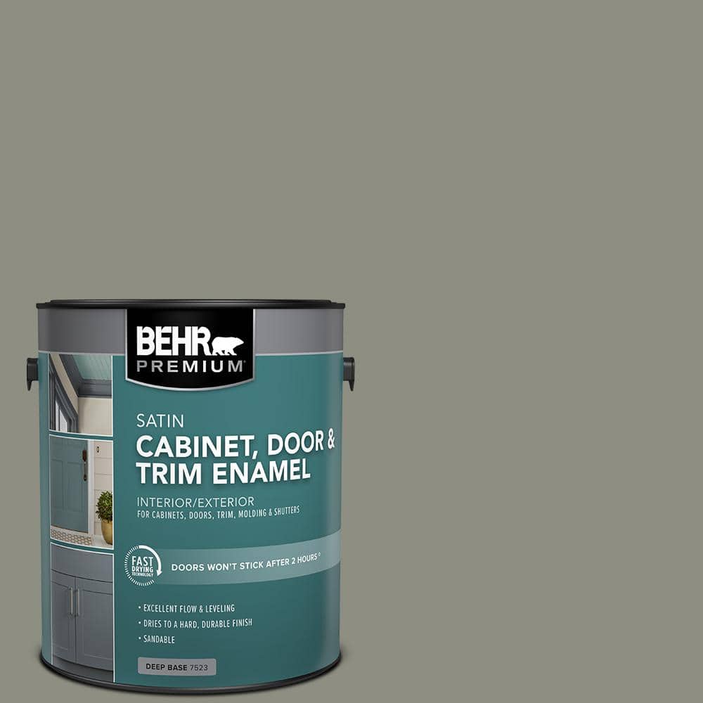 BEHR PREMIUM 1 gal. #N370-5 Incognito Satin Enamel Interior/Exterior Cabinet, Door & Trim Paint (1)