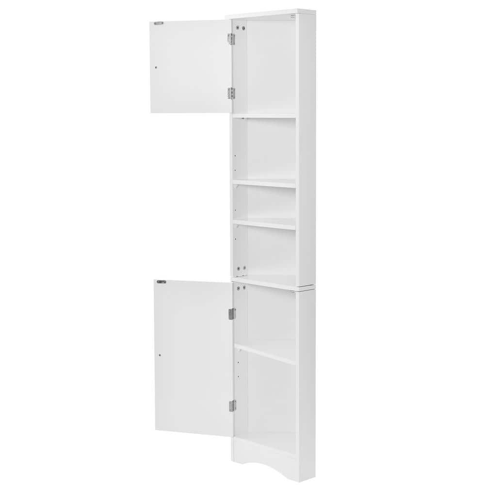 Unbranded 15 in. W 9 in. D 70 in. H Linen Cabinet, Multi-Functional Corner Cabinet Tall Bathroom Storage Cabinet