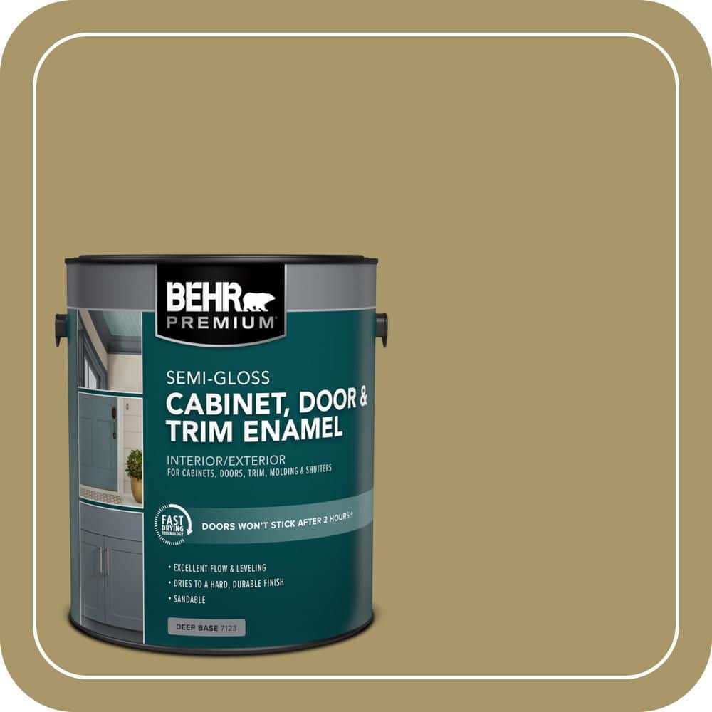 BEHR PREMIUM 1 gal. #PPU8-05 Eco Green Semi-Gloss Enamel Interior/Exterior Cabinet, Door & Trim Paint
