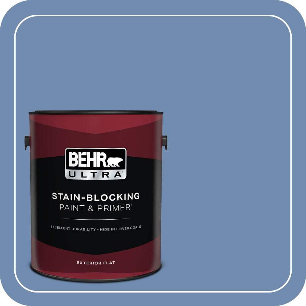 BEHR ULTRA 1 gal. #590D-5 Windsurf Blue Flat Exterior Paint & Primer