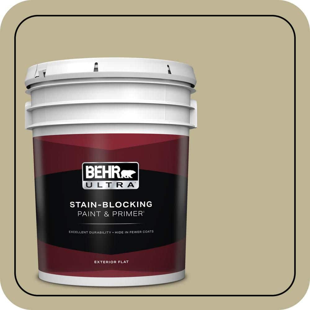 BEHR ULTRA 5 gal. #MQ6-30 Bamboo Shoot Flat Exterior Paint & Primer