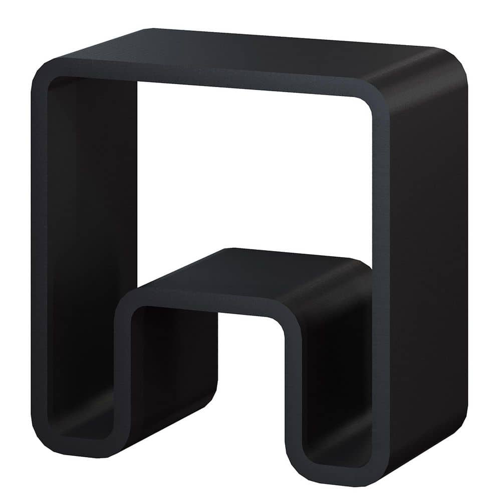 CASAINC 16.5 in W Freestanding Shower Seat in Matte Black, Widened Leg Design Solid Surface Stool (2)
