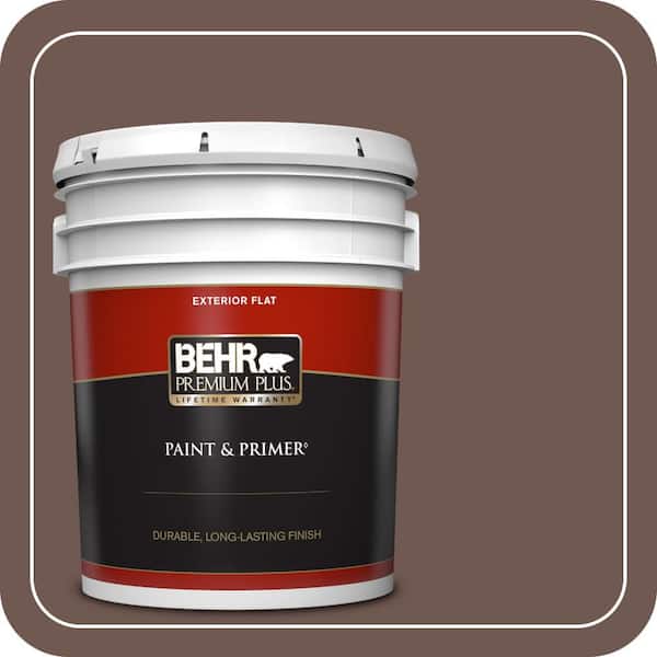BEHR PREMIUM PLUS 5 gal. #MQ2-34 Bistro Flat Exterior Paint & Primer (2)