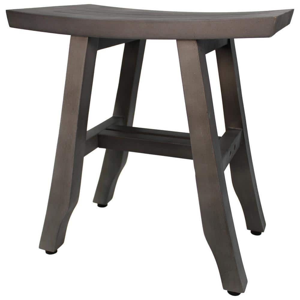 Coastal Vogue Satori 18 in. W x 12 in. D Teak Shower Bench in Coquina Gray (1)
