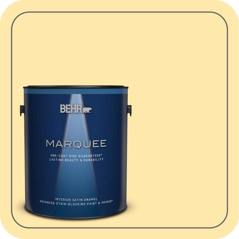 BEHR MARQUEE 1 gal. #PPH-02 Corn Satin Enamel Interior Paint & Primer