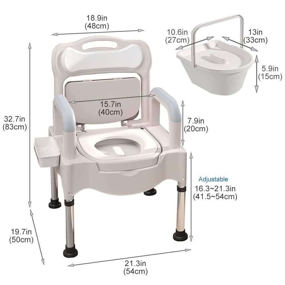 Wudkey Height Adjustable Toilet Seat for Seniors, Portable Toilets for Home Use (3)