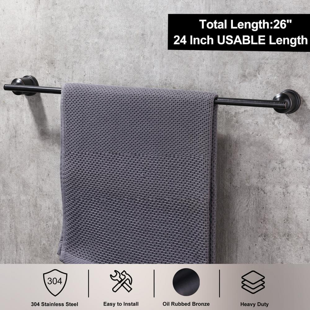 WOWOW Towel Bar Bathroom Wall Mount 304 Stainless Steel Bathroom Towel Rack and Towel Holder (4)