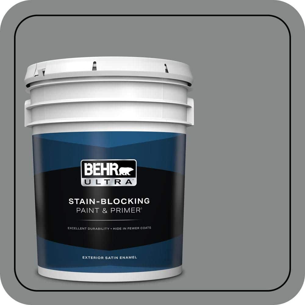 BEHR ULTRA 5 gal. #N460-5 Slate Rock Satin Enamel Exterior Paint & Primer