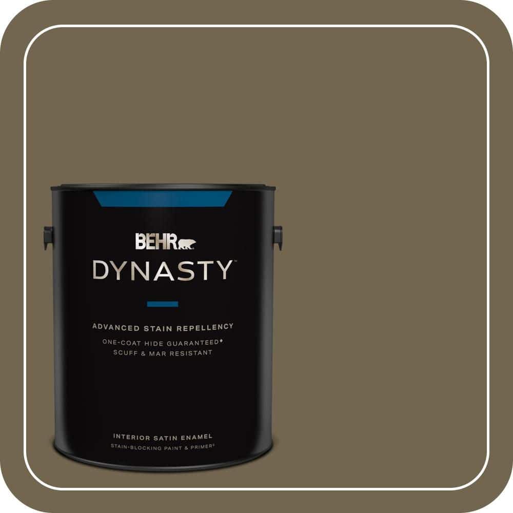BEHR DYNASTY 1 gal. #N330-7 Adventurer One-Coat Hide Satin Enamel Interior Stain-Blocking Paint and Primer