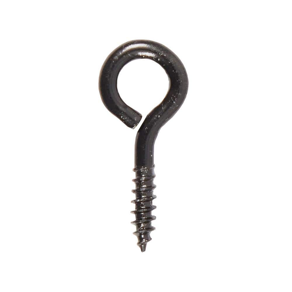 Everbilt 3/32 in. x 1 in. Black Screw Eye (8-Piece) (1)