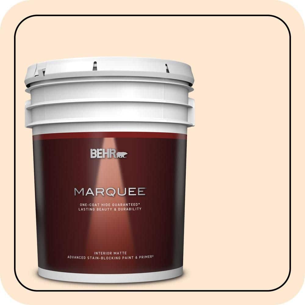 BEHR MARQUEE 5 gal. #P210-1 Sour Candy Matte Interior Paint & Primer