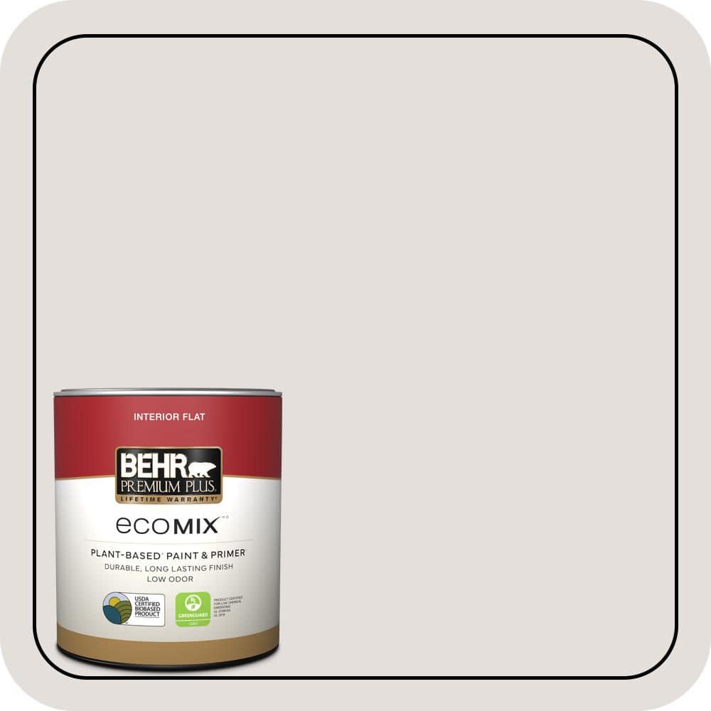 BEHR PREMIUM PLUS 1 qt. #MQ3-03 Pink Chalk Flat EcoMix Plant-Based Interior Paint & Primer (1)