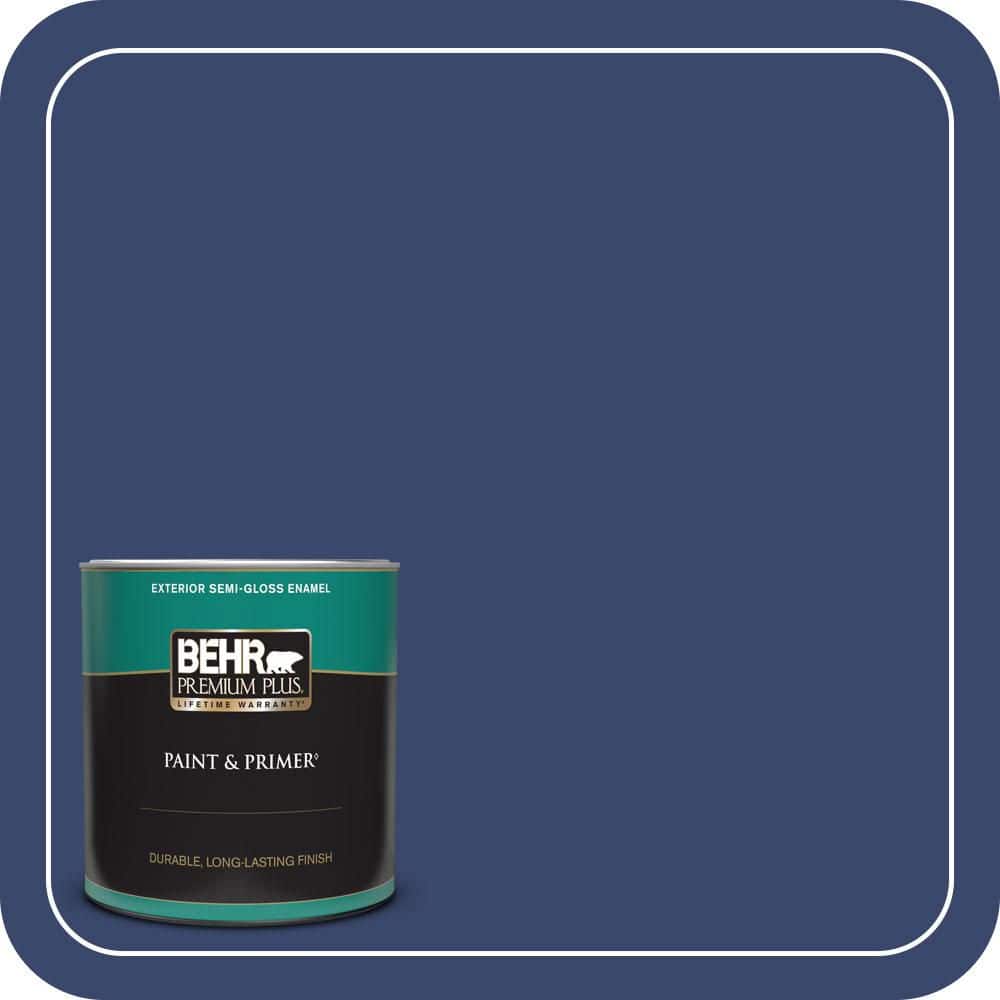 BEHR PREMIUM PLUS 1 qt. #T11-19 Starlit Night Semi-Gloss Enamel Exterior Paint & Primer