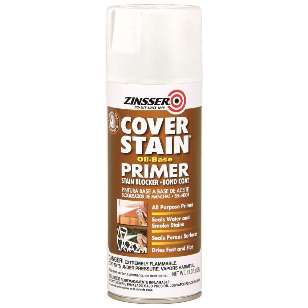 Zinsser Cover Stain 13 oz. White Oil-Based Interior/Exterior Primer and Sealer Spray