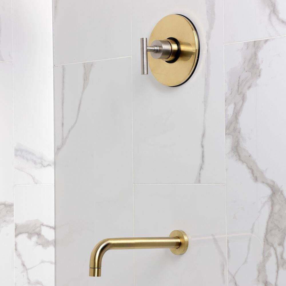 Kingston Brass Manhattan 1-Handle 1-Spray Tub and Shower Faucet 1.8 GPM in Brushed Brass (2)