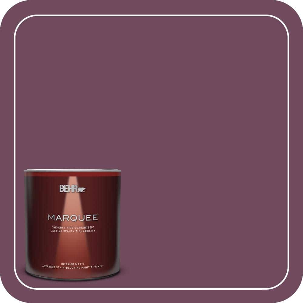BEHR MARQUEE 1 Qt. #MQ1-39 Prussian Plum One-Coat Hide Matte Interior Paint & Primer (1)