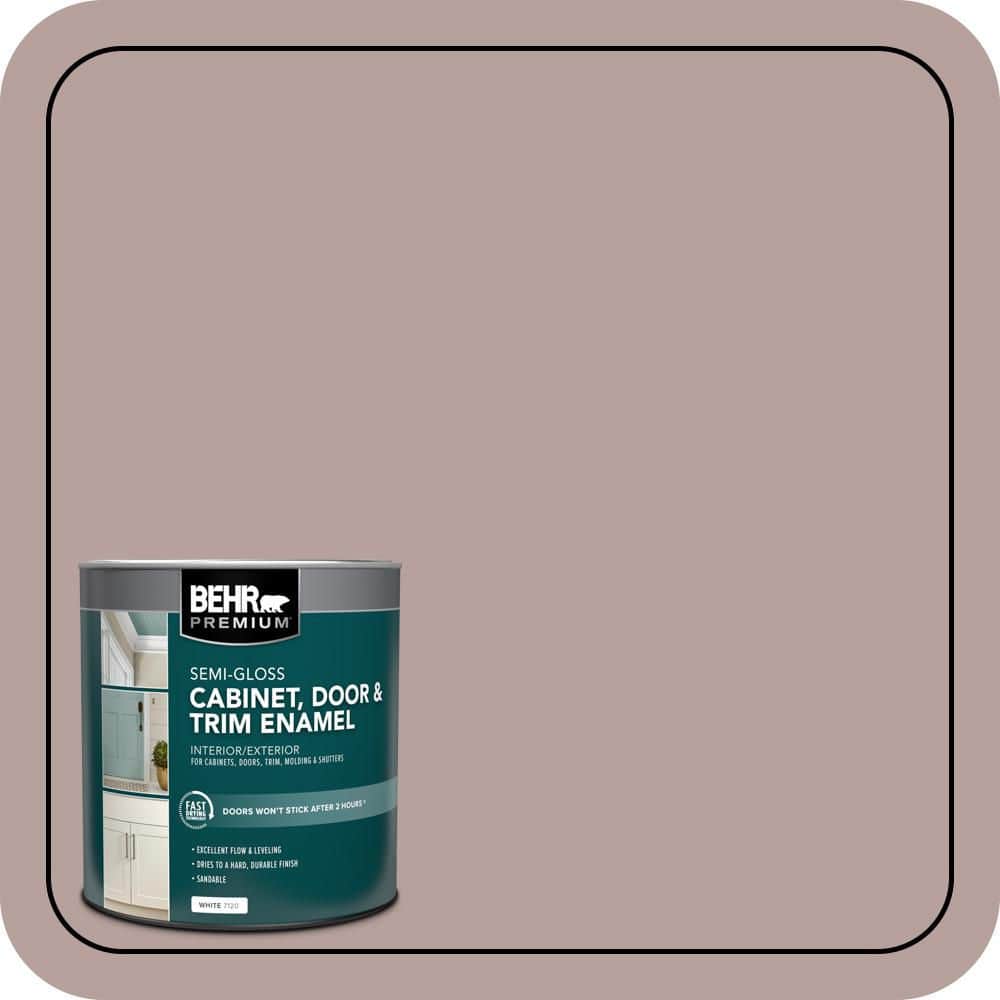 BEHR PREMIUM 1 qt. #N130-4 Plum Taupe Semi-Gloss Enamel Interior/Exterior Cabinet, Door & Trim Paint