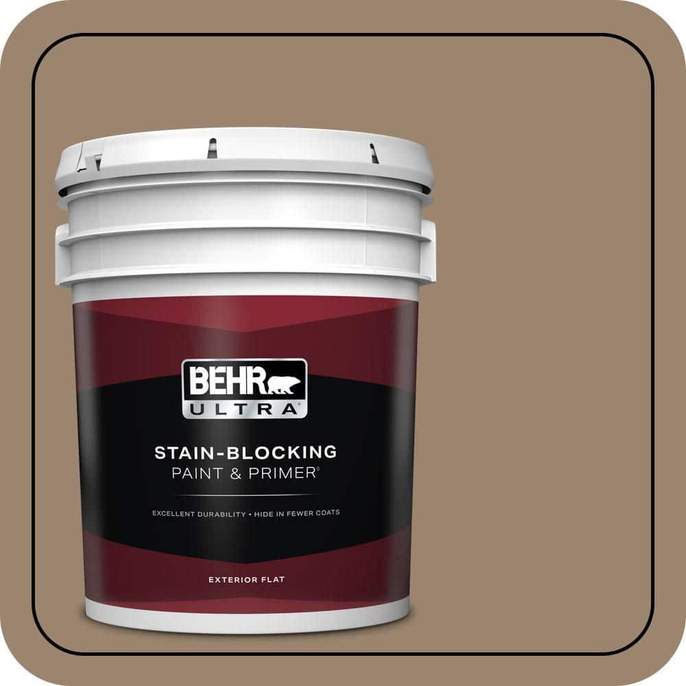 BEHR ULTRA 5 gal. #MQ2-48 Sturdy Brown Flat Exterior Paint & Primer
