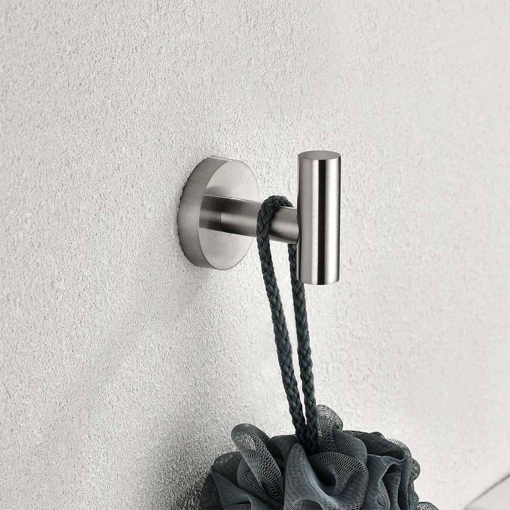 Adrinfly 5-Piece Wall Mount Bathroom Hardware Set with Towel Bar Rack, Toilet Paper Holder, Towel Hook in Brushed Nickel (2)