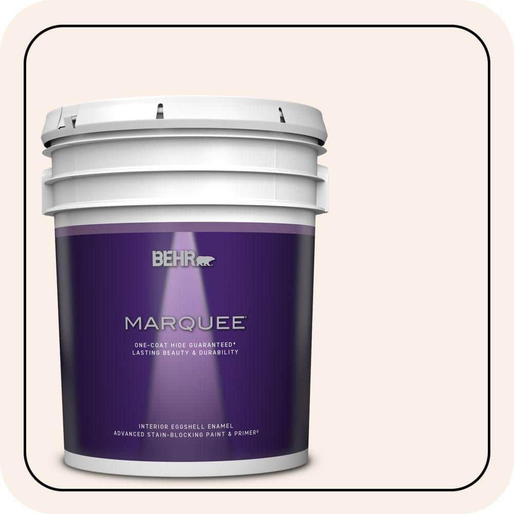 BEHR MARQUEE 5 gal. #RD-W05 Moonlit Beach Eggshell Enamel Interior Paint & Primer