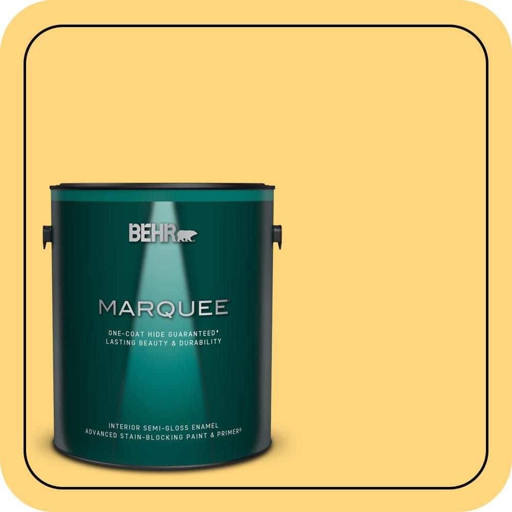 BEHR MARQUEE 1 gal. #T17-20 Lemon Burst Semi-Gloss Enamel Interior Paint & Primer