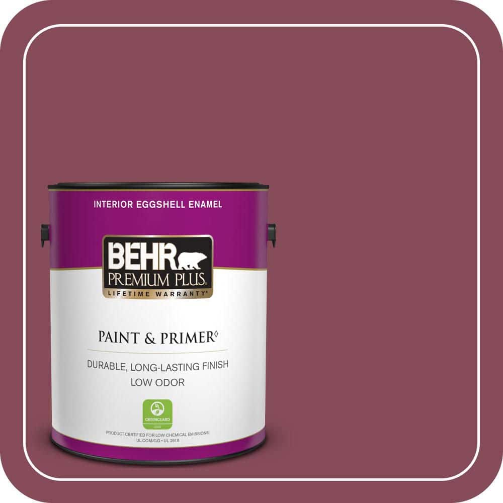 BEHR PREMIUM PLUS 1 gal. #MQ1-02 Wine Not Eggshell Enamel Low Odor Interior Paint & Primer