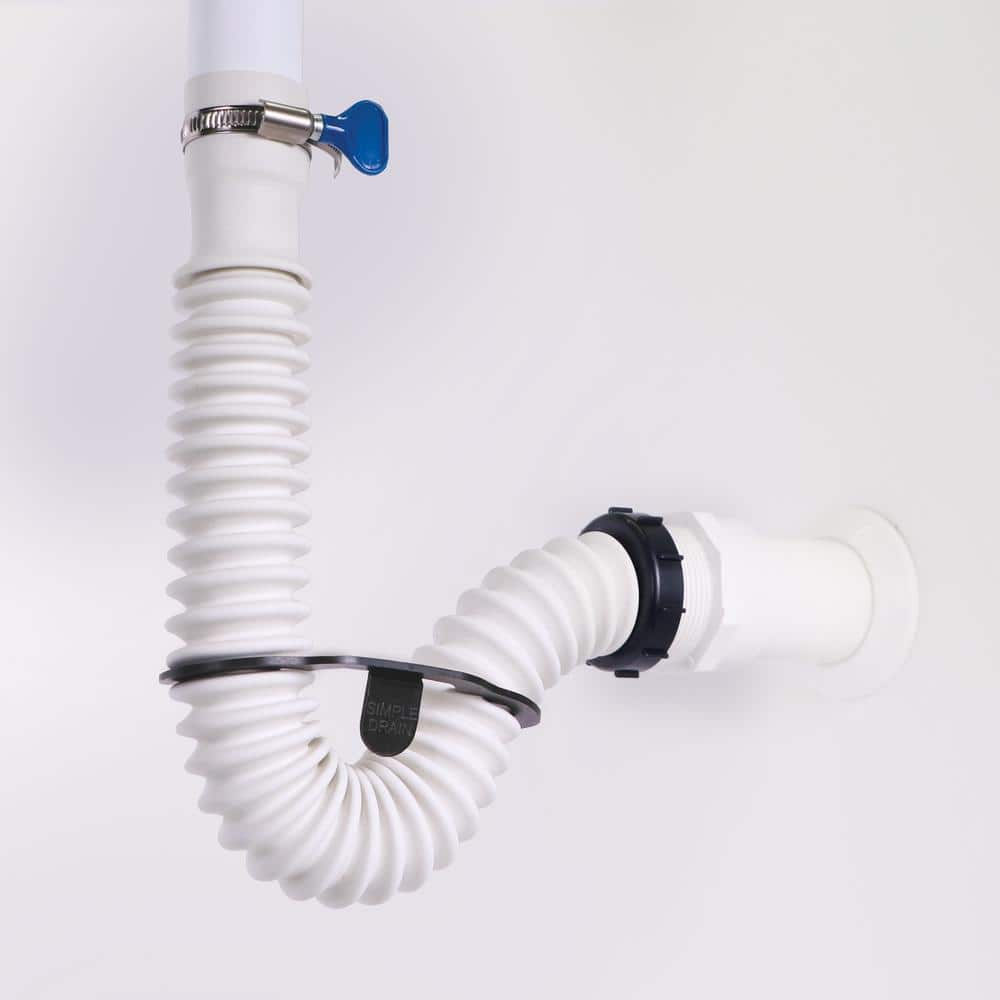 SIMPLE DRAIN 1.25 in. Rubber Threaded P-Trap Bathroom Single Sink Drain Kit (4)