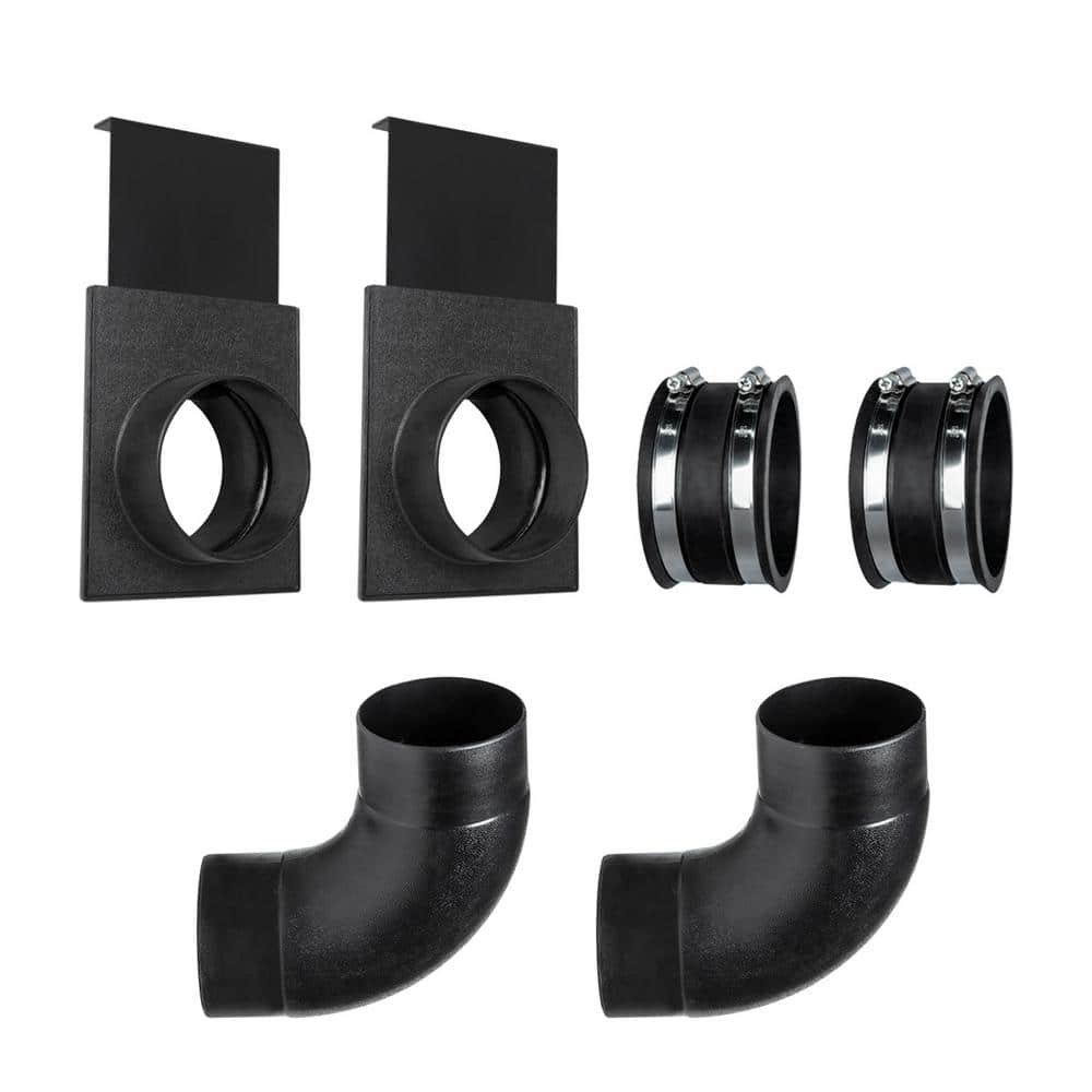‎POWERTEC 4 in. Dust Collection Hose 90 ° Elbow Connector w/ Blast Gate and Dust Control Flex Cuff for Dust Collector (2-Set) (1)