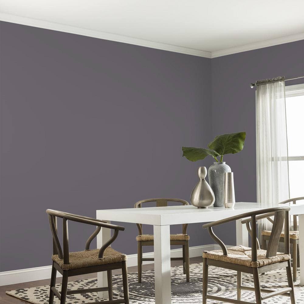 Glidden Premium 1 gal. #PPG1003-6 Cracked Slate Satin Interior Latex Paint (4)