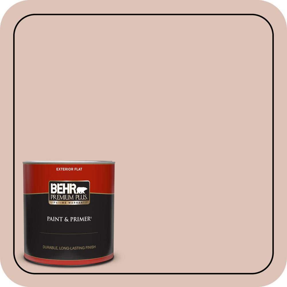BEHR PREMIUM PLUS 1 qt. #PPU2-07 Coral Stone Flat Exterior Paint & Primer