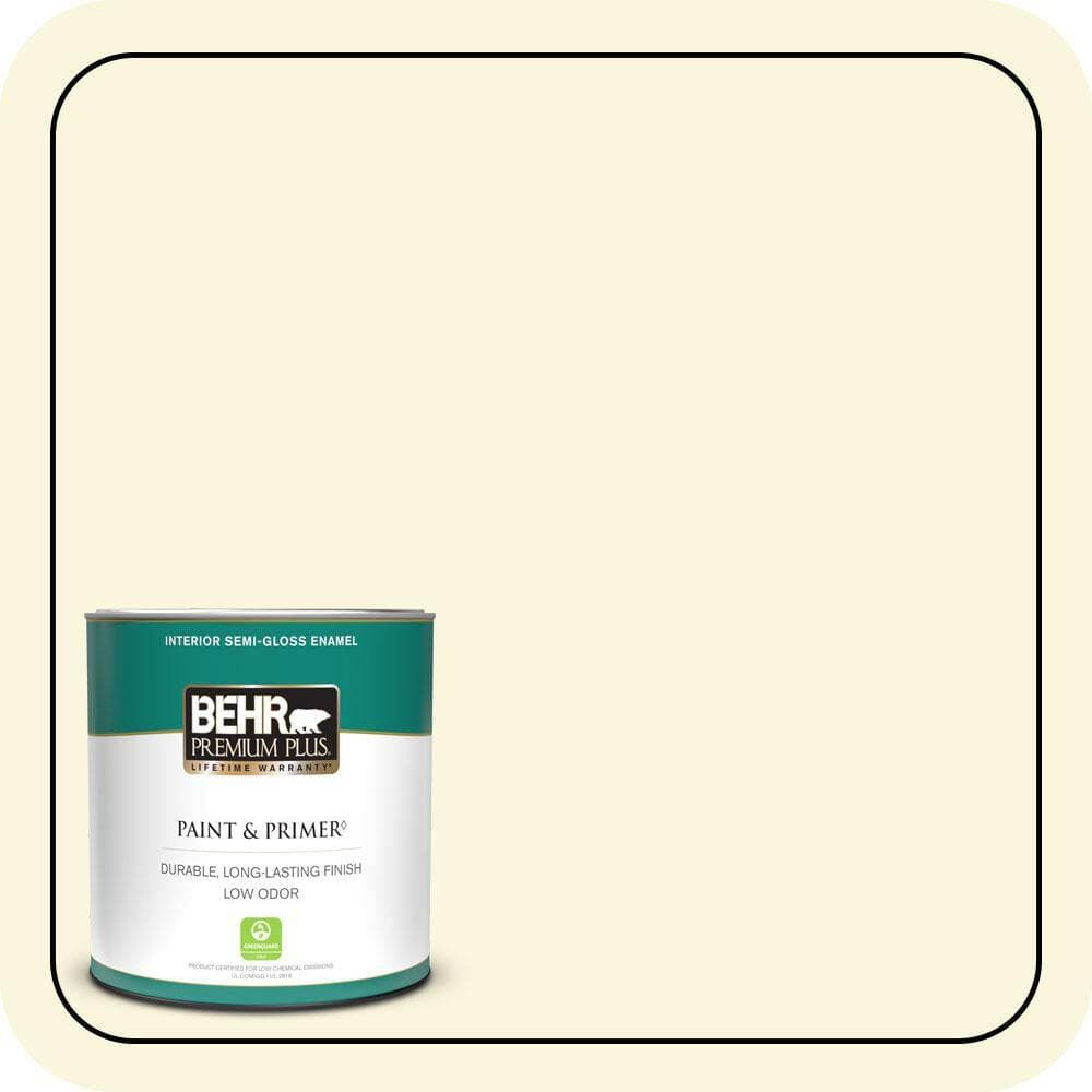 BEHR PREMIUM PLUS #W-B-420 White Hydrangea Enamel Low Odor & Primer (1)