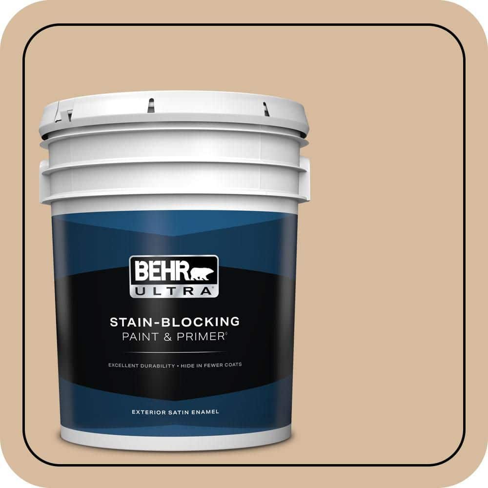 BEHR ULTRA 5 gal. #T18-06 Kombucha Satin Enamel Exterior Paint & Primer