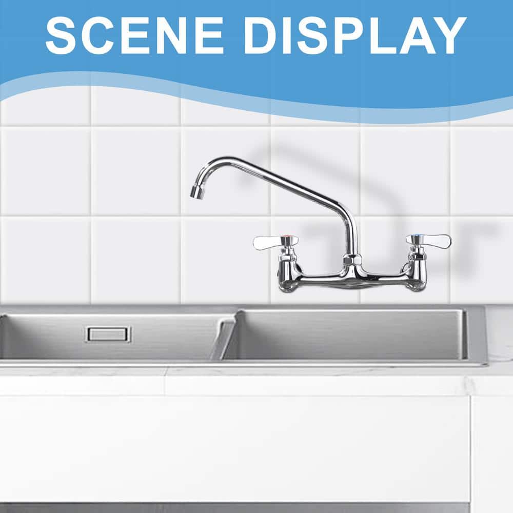 WOWOW 10 in. Commercial Faucet Swivel Spout Replacement in Polished Chrome with G3/4 Internal Thread (2)